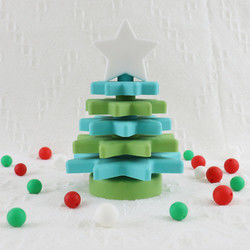 Babe Soft Silicone Stacking Rings obstrui com forma da árvore de Natal