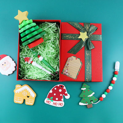Brinquedos livres do silicone do bebê de BPA, empilhador da árvore de Natal para crianças Teether