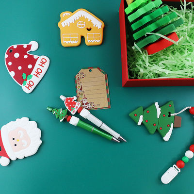 Brinquedos livres do silicone do bebê de BPA, empilhador da árvore de Natal para crianças Teether