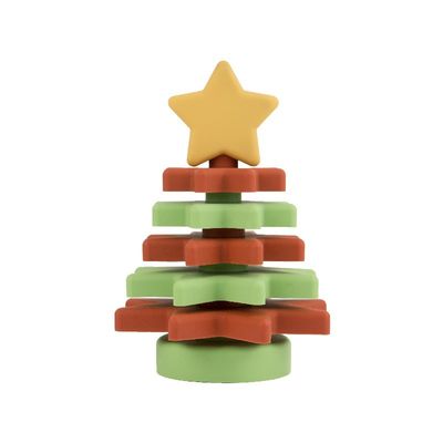 Empilhador BPA Eco livre da estrela do silicone do Natal amigável para a educação da criança