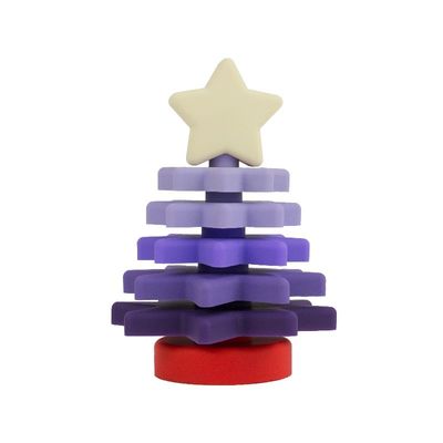 Empilhador BPA Eco livre da estrela do silicone do Natal amigável para a educação da criança