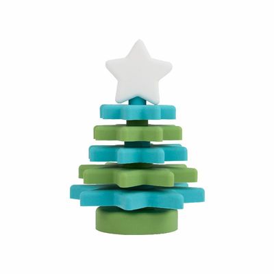 Empilhador BPA Eco livre da estrela do silicone do Natal amigável para a educação da criança