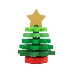 Empilhador BPA Eco livre da estrela do silicone do Natal amigável para a educação da criança