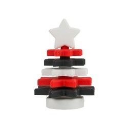 Empilhador BPA Eco livre da estrela do silicone do Natal amigável para a educação da criança