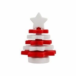 Empilhador BPA Eco livre da estrela do silicone do Natal amigável para a educação da criança