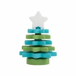 Empilhador BPA Eco livre da estrela do silicone do Natal amigável para a educação da criança