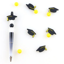 Grânulos focais personalizados do silicone para o grampo DIY do bracelete da graduação das penas