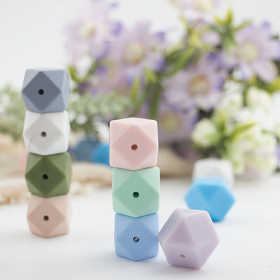 silicone do hexágono de 17mm que sai os dentes a segurança amigável de Eco do grânulo Chewable para sair os dentes do bebê