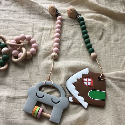 Silicone personalizado que sai os dentes o bracelete do grânulo para o jogo infantil das crianças do bebê