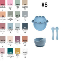 Modern Style Silicone Dinnerware Set, BPA Free Baby Silicone Plate Bowl Cup Bib Spoon Fork Set de alimentação