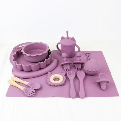 produtos de silicone personalizados Alimentos Grade de silicone alimentação Conjunto de desenhos animados gato estilo silicone alimentação do bebê