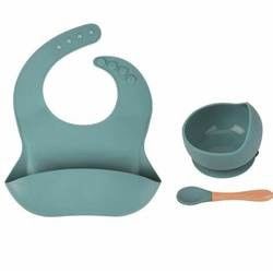 Conjunto de jantar de silicone de cor PANTONE personalizado 5 Pcs Conjunto de sucção de silicone de desmame de qualidade alimentar Material OEM ODM