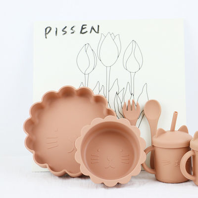 5 PCes deslizam não o silicone de alimentação do bebê ajustaram BPA impermeável livre para crianças