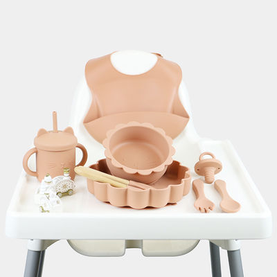 5 PCes deslizam não o silicone de alimentação do bebê ajustaram BPA impermeável livre para crianças