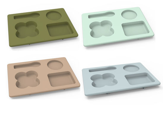 Os multi utensílios de mesa funcionais do silicone ajustaram-se inquebrável para crianças das crianças