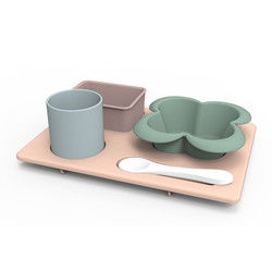 Os multi utensílios de mesa funcionais do silicone ajustaram-se inquebrável para crianças das crianças