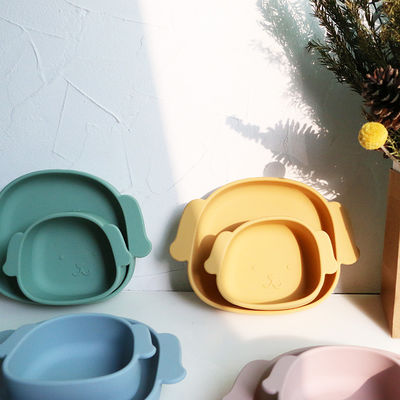 O silicone da criança da forma do cão chapeia o produto comestível Eco não tóxico amigável