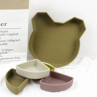 O urso Panda Shape Toddler Silicone Plates ajustou Eco não tóxico amigável