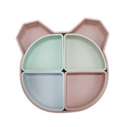 O urso Panda Shape Toddler Silicone Plates ajustou Eco não tóxico amigável
