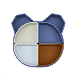 O urso Panda Shape Toddler Silicone Plates ajustou Eco não tóxico amigável