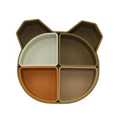 O urso Panda Shape Toddler Silicone Plates ajustou Eco não tóxico amigável