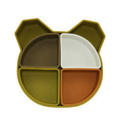 O urso Panda Shape Toddler Silicone Plates ajustou Eco não tóxico amigável