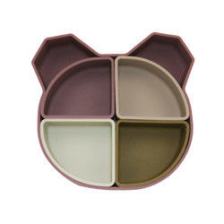 O urso Panda Shape Toddler Silicone Plates ajustou Eco não tóxico amigável