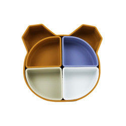 O urso Panda Shape Toddler Silicone Plates ajustou Eco não tóxico amigável
