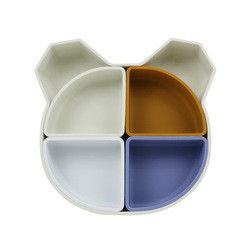 O urso Panda Shape Toddler Silicone Plates ajustou Eco não tóxico amigável