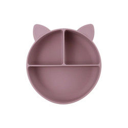 Cat Style Kids Silicone Bowl, silicone colorido dividiu o OEM da placa da sução