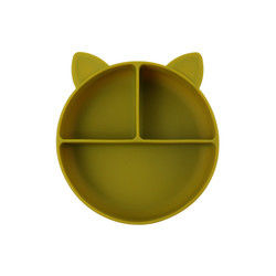 Cat Style Kids Silicone Bowl, silicone colorido dividiu o OEM da placa da sução