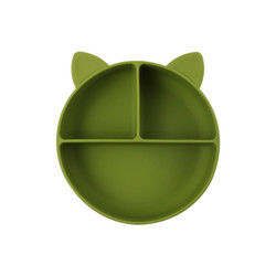 Cat Style Kids Silicone Bowl, silicone colorido dividiu o OEM da placa da sução