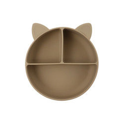 Cat Style Kids Silicone Bowl, silicone colorido dividiu o OEM da placa da sução