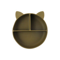 Cat Style Kids Silicone Bowl, silicone colorido dividiu o OEM da placa da sução
