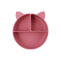 Cat Style Kids Silicone Bowl, silicone colorido dividiu o OEM da placa da sução