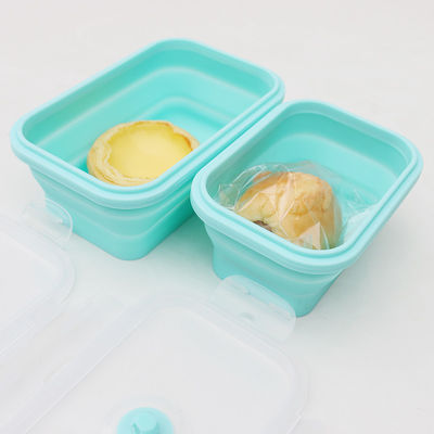 Sustentável dobrável da lancheira dobrável do silicone do produto comestível com tampa