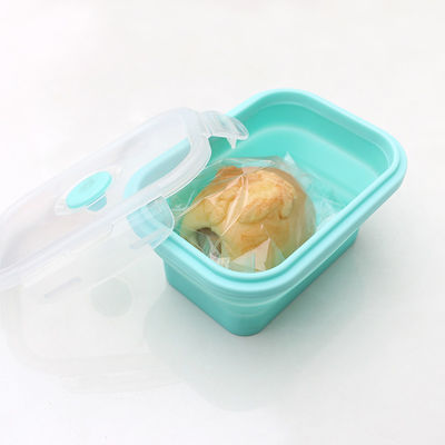 Sustentável dobrável da lancheira dobrável do silicone do produto comestível com tampa