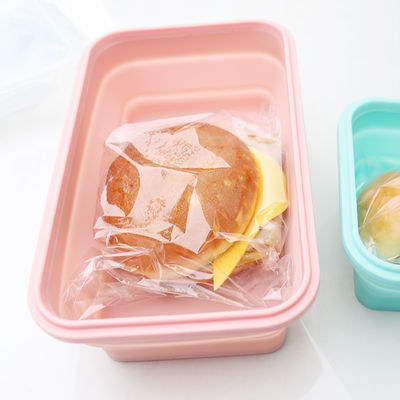 Sustentável dobrável da lancheira dobrável do silicone do produto comestível com tampa