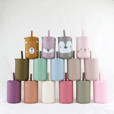 Deslize não crianças livres de BPA o copo do silicone que se ajustou impermeável para o bebê pequeno