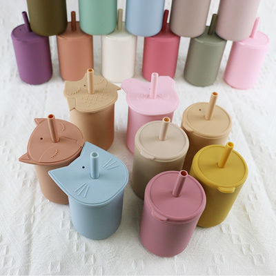 Deslize não crianças livres de BPA o copo do silicone que se ajustou impermeável para o bebê pequeno