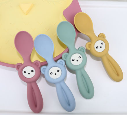 Colheres bonitos macias de Panda Style Silicone Forks And para crianças do bebê