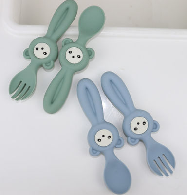 Colheres bonitos macias de Panda Style Silicone Forks And para crianças do bebê