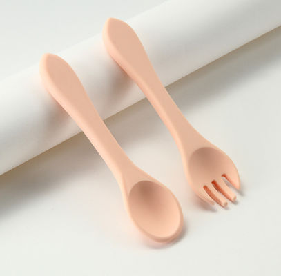 Forquilhas do silicone e colheres feitas sob encomenda, comida para bebê do silicone ajustado para a criança que desmama o treinamento