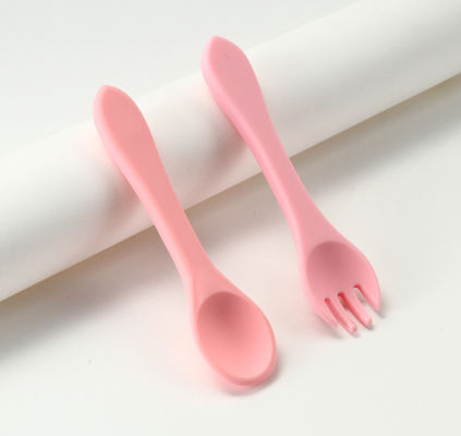 Forquilhas e colheres do silicone do ODM do OEM sustentáveis para a alimentação do bebê