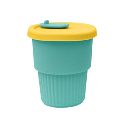 Copo portátil das crianças do silicone da prova quente para o suco 300ml 350ml do leite do chá