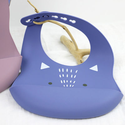 Babador impresso impermeável do silicone da criança recém-nascida com o coletor do alimento não tóxico