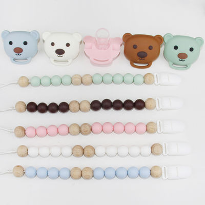 Corrente da chupeta do bebê do silicone do produto comestível com forma animal bonito da panda