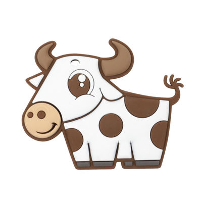 Silicone livre Teether da vaca de BPA, silicone Chewable do bebê que sai os dentes brinquedos para o presente de nutrição