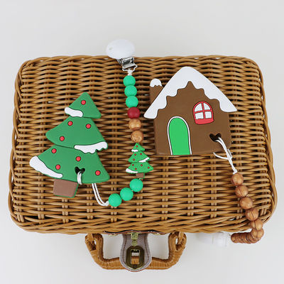 Árvore de Natal Teether do silicone de DIY, grânulos de borracha macios seguros para sair os dentes