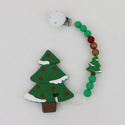 Árvore de Natal Teether do silicone de DIY, grânulos de borracha macios seguros para sair os dentes